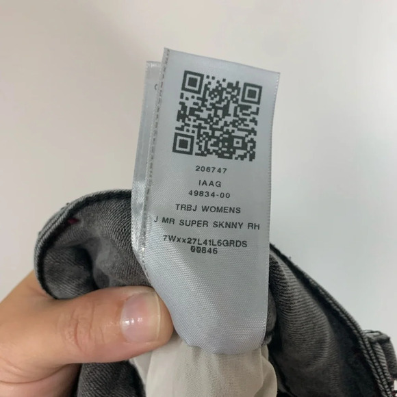 True Religion Jennie Curvy Jeans Women's 28 Gray  Denim Mid Rise Skinny Raw Hem - Picture 15 of 15